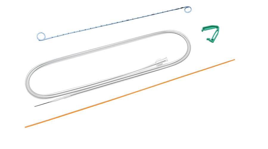 Long-term type stent set